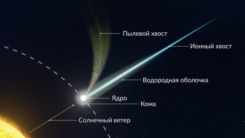 Схема строения кометы