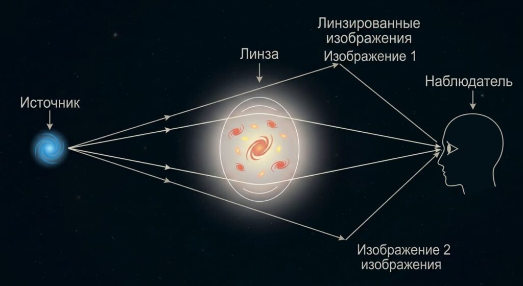 Схема искривления лучей