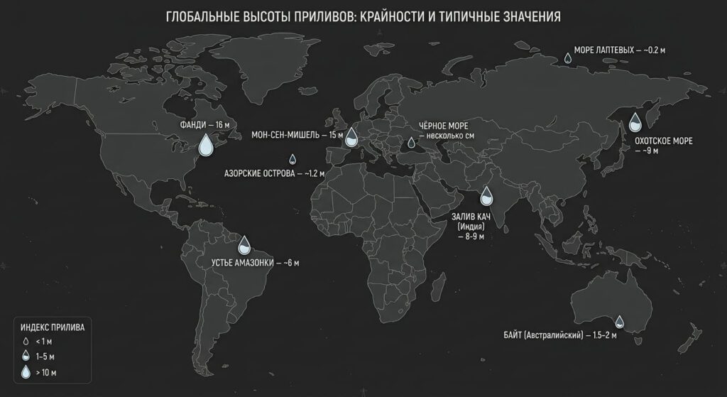 Карта высоты приливов